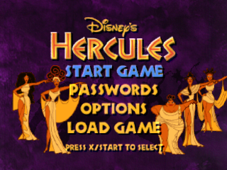 Hercules title screen for Playstation